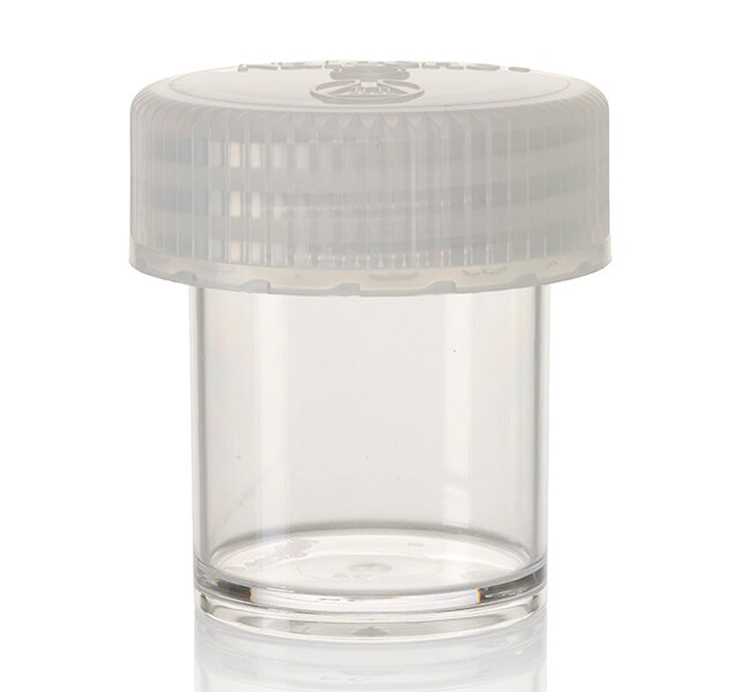 Jar 15ml transparant pc + white cap plp Nalgene