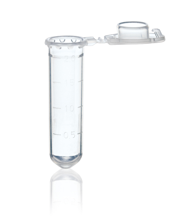 Microtube 2ml, clear, met lid-locking, BIO-CERT, Brand