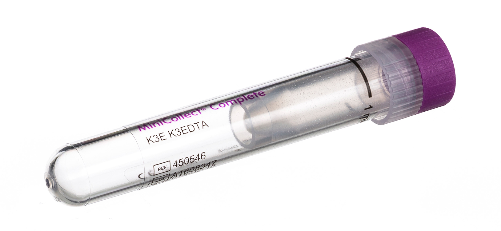 Vacuette MiniCollect Complete tube 1ml, EDTA K3, lavender cap, Greiner