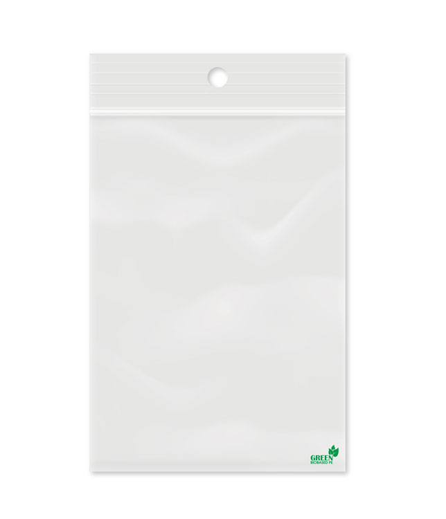 Bio sachet zipper, 80x120mm, 50 micron, recyclable