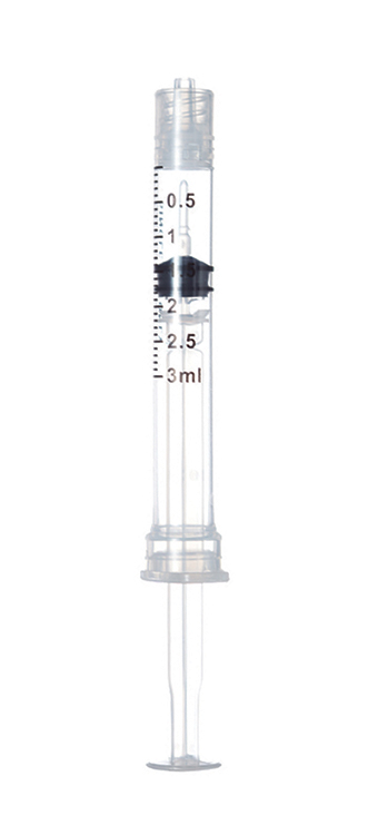 Sol-Care luer lock safety syringe, 3ml, 3-part syringe without needle, Sol Millennium