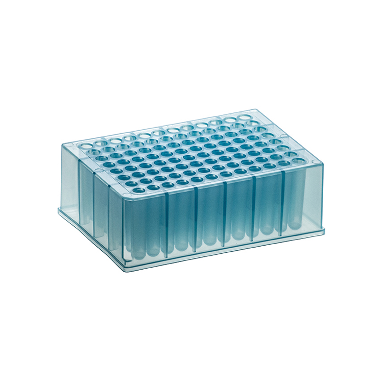 Bioblock plaat 1.2ml 96 plaatsen blauw plp, Simport