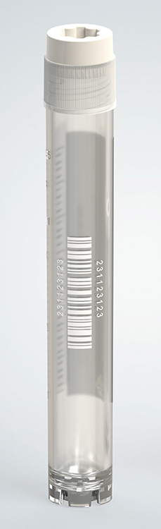 2D CryoGen buis 5ml, met rokje, externe schroefstop en barcode, steriel Biosigma