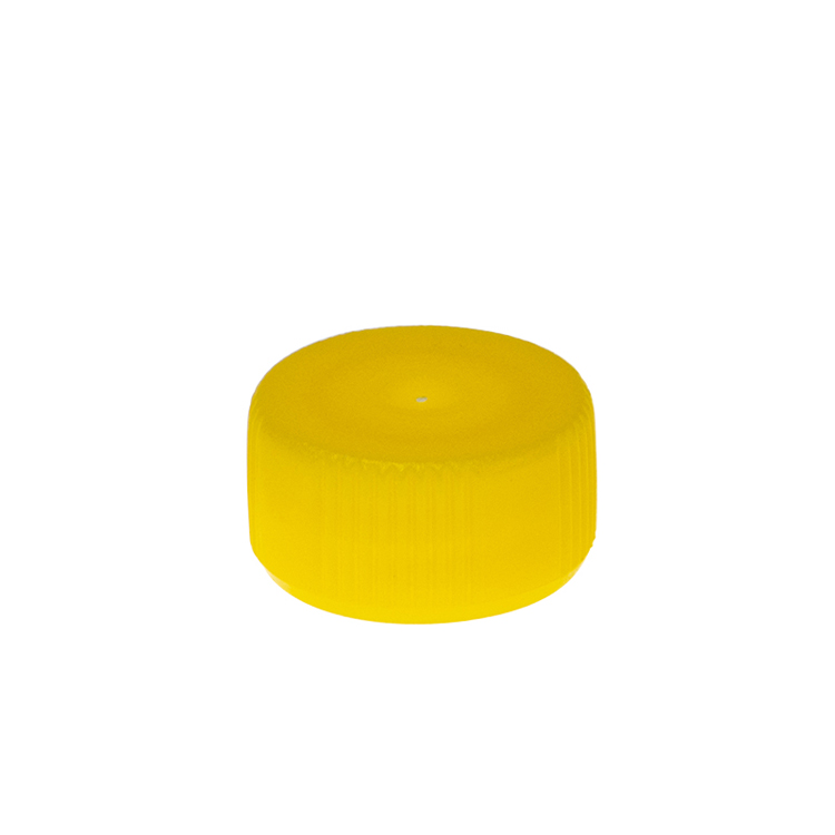 Caps plat ss O-ring jaune HDPE Simport