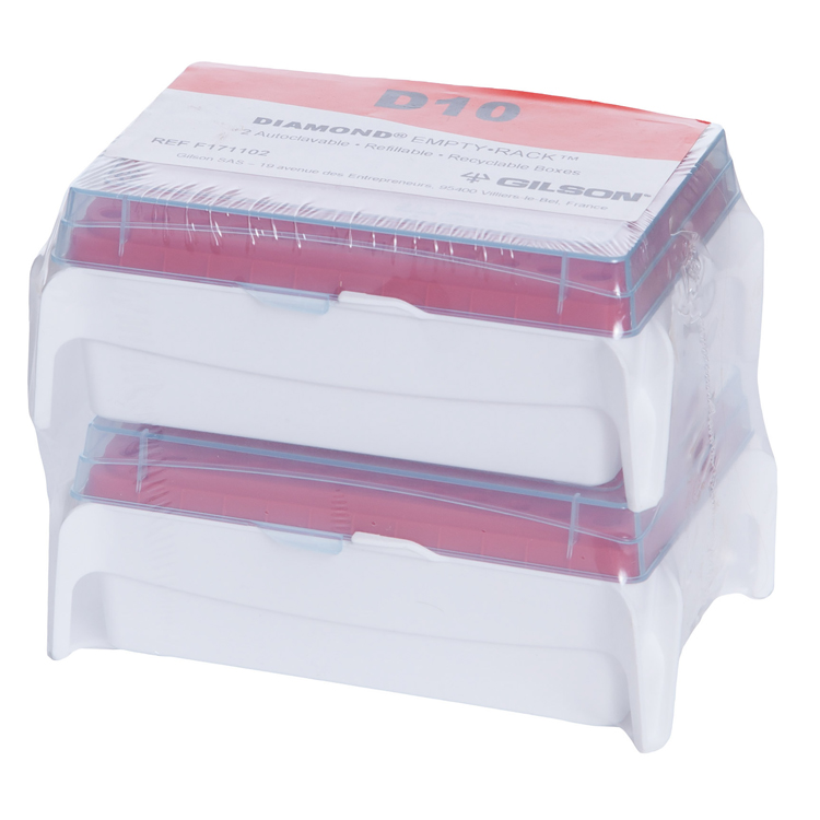 Portoir vide pour Diamond tips D10, rouge, set de 2, Gilson