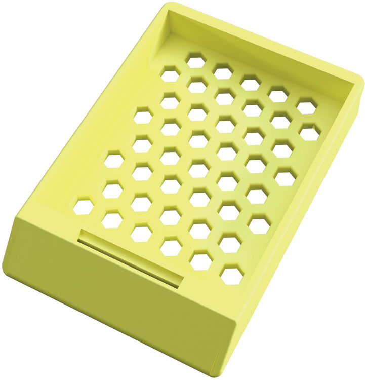 Laser Hex System II cassette, no lid, yellow, stacked per 40pcs, Cellpath