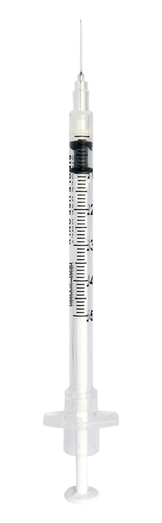 Sol-Care safety syringe , 0,5ml, 3-part syringe, with needle 27G 1/2, Sol Millennium