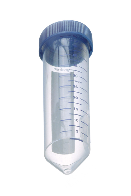 Tube conique 50ml plp + bouchon à vis bleu, stérile, Greiner