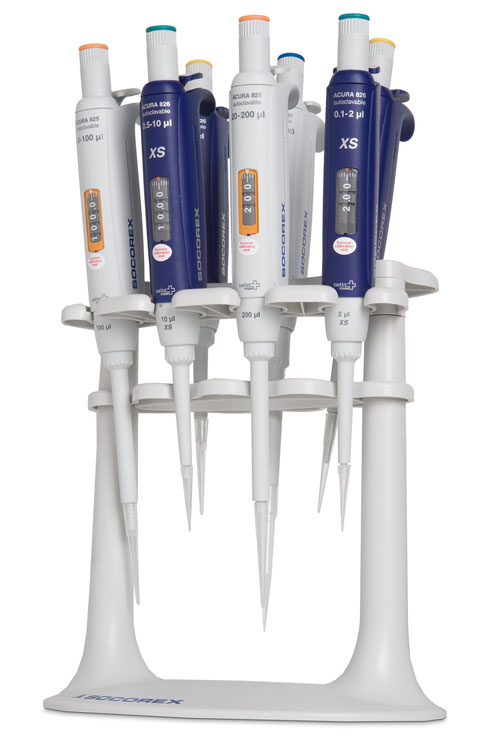 Socorex workstation pour 7 pipettes gris