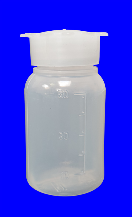 Bottle 50ml round with wide neck, sealable, pe, Kartell