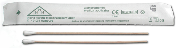 Cotton swab hout steriel per set/2