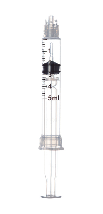 Sol-Care luer lock safety syringe, 5ml, 3-part syringe without needle, Sol Millennium