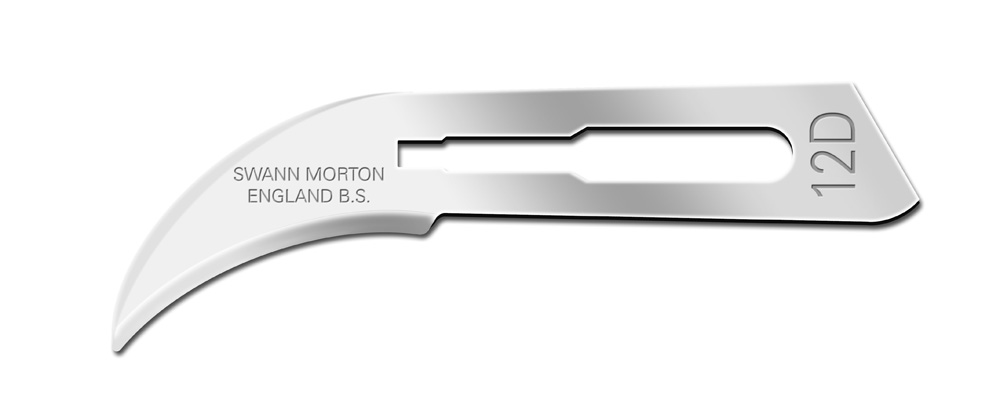 Surgical blade n°12D single packed sterile, Swann-Morton