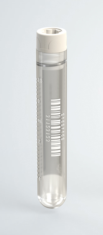 CryoGen tube 4ml, round bottom, internal screw cap, graduation and barcode, sterile, bulk Biosigma