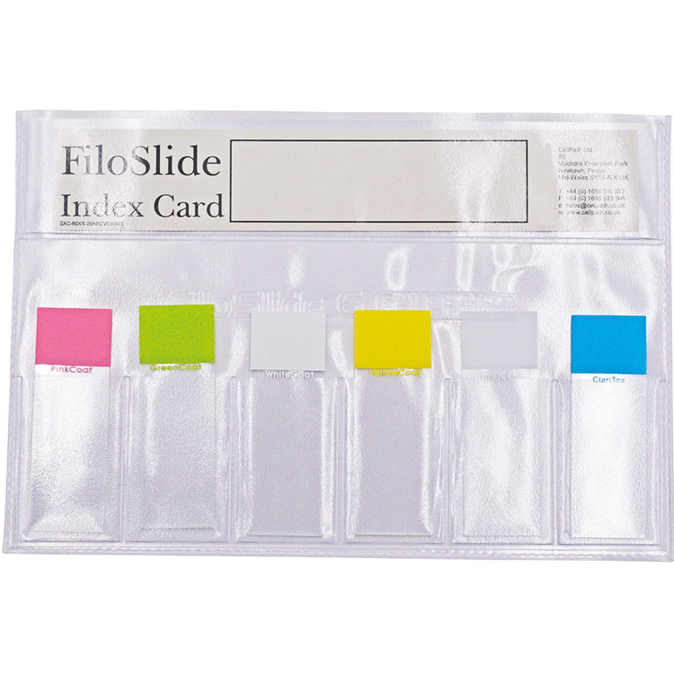 Filoslide 6 wallet + index strips (6 microscope slide pockets and one document pocket), Cellpath