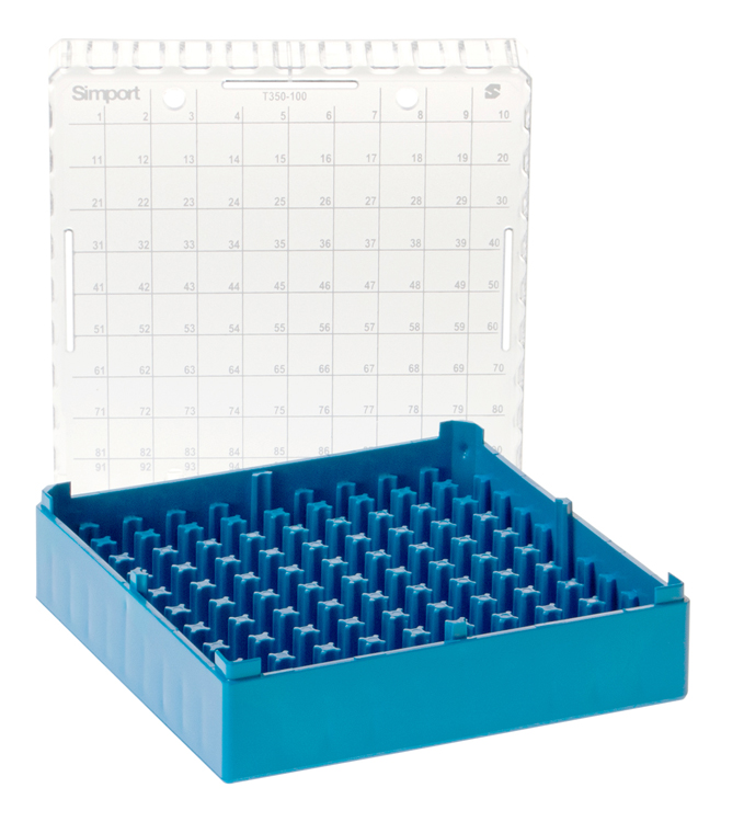 Boîte pour microtubes 0.5-2ml bleu, Simport