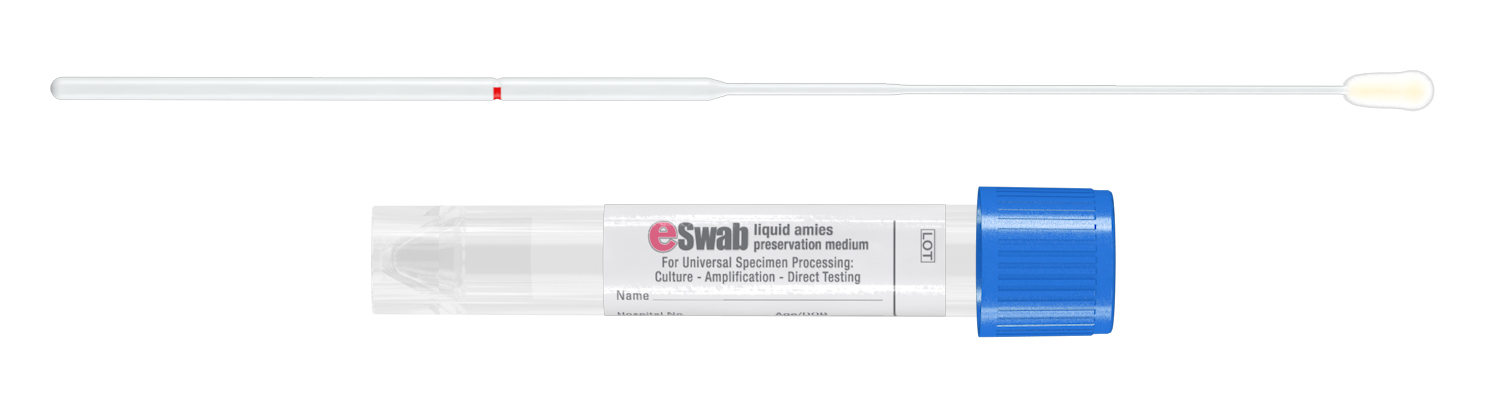 Eswab plp1ml liquid Amies medium pediatric/nasopharyngeal swab blue, Copan