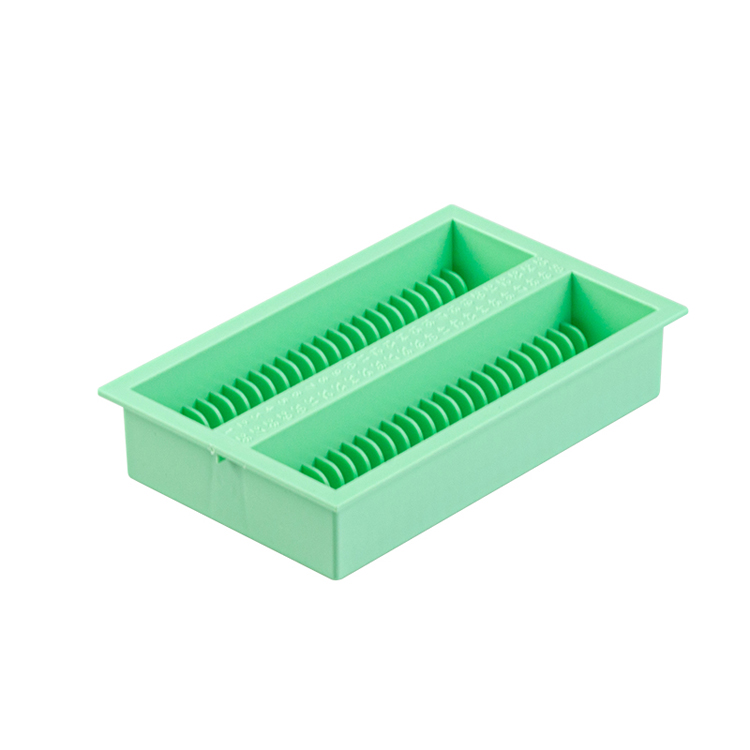 Drainrack for 100 slides 75x125x25mm green, Simport