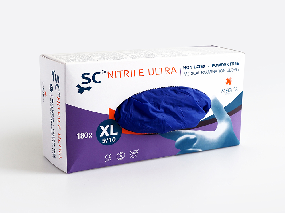 Gant SC Nitrile Ultra, sans poudre, pourpre, X-LARGE, Medica