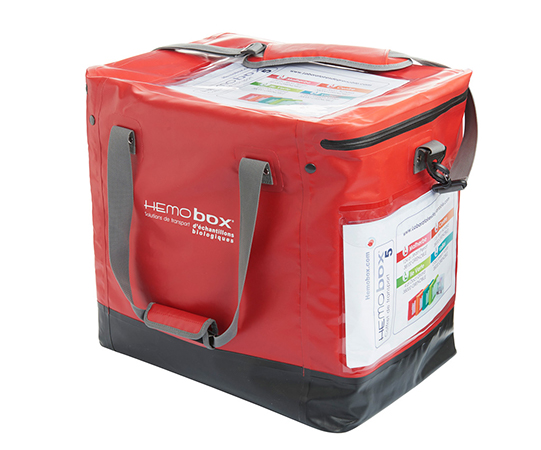 Hemobox Malette XL, isolation thermique, UN3373, 310x470x450mm/LxLxH, orange/rouge