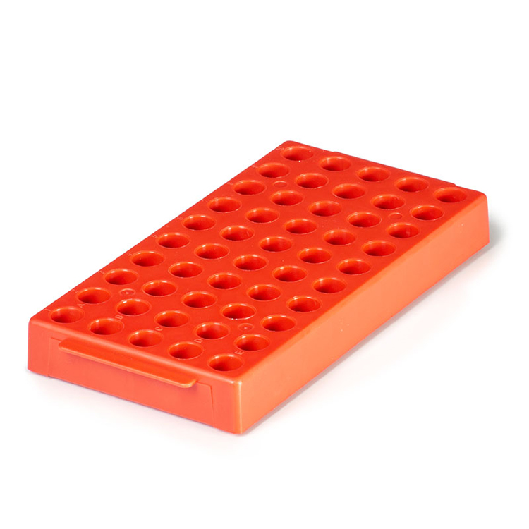 Cryovial workstation rack, 10 cm x 20 cm x 25 mm, rood, Simport