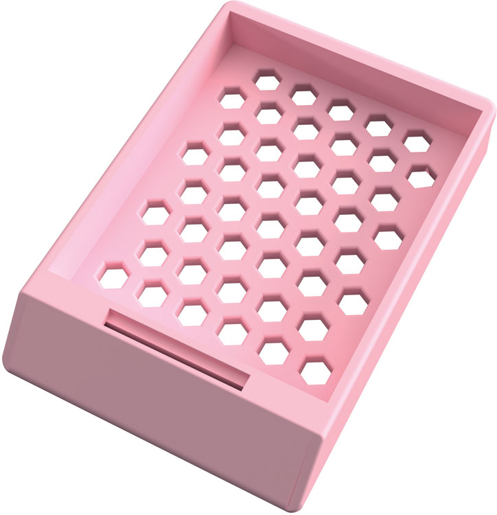 Laser Hex System II cassette, no lid, pink, stacked per 40pcs, Cellpath