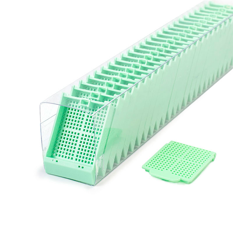 Histosette II Biopsy quickload cassette with lid green, Simport