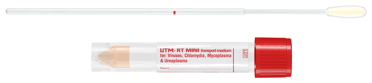 Mini tube 12x80mm + UTM 1ml medium + regular flocked swab, Copan