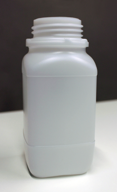 Vierkante fles brede nek HDPE 500 ml naturel