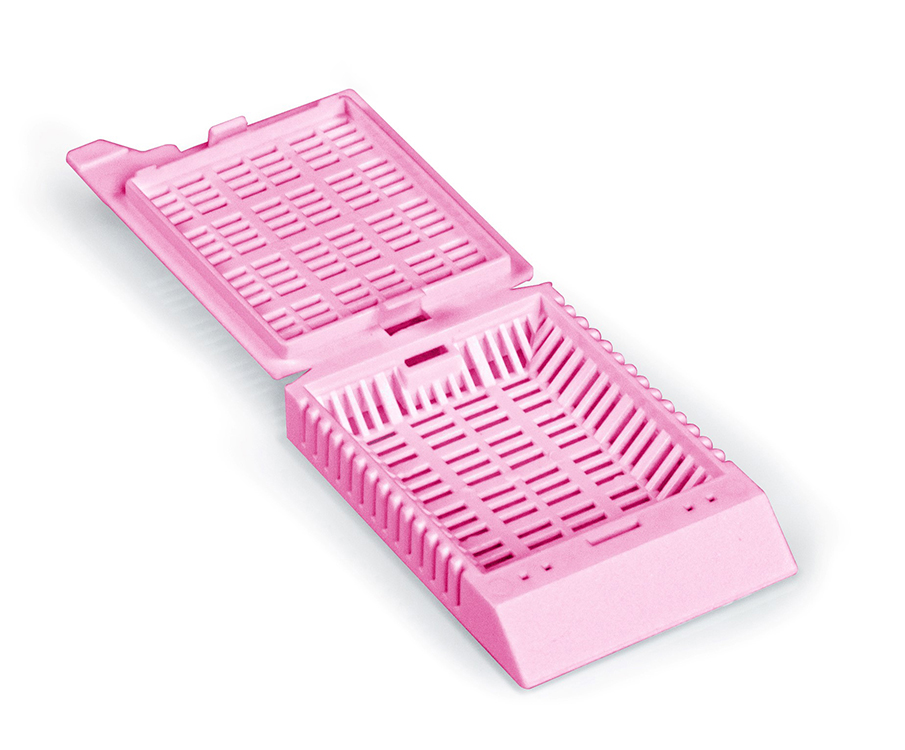 SuperFlo routine cassette, 1 compartiment with lid pink, for cassette printer, Simport