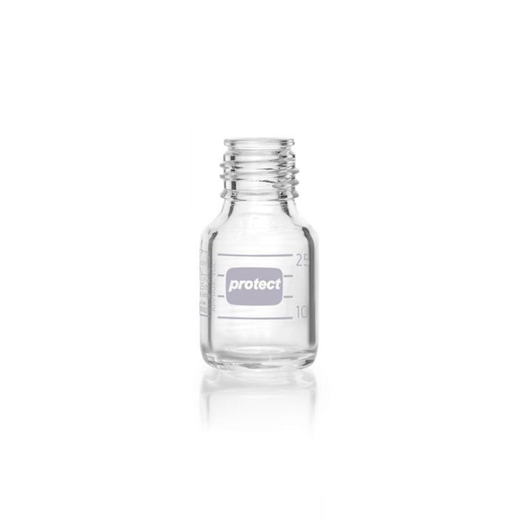 Flacon de laboratoire protect 25ml avec coating sans bouchon à vis Duran