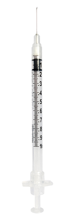 Sol-Care safety seringue , 1ml, 3 pièces, avec aiguille 25G 5/8, Sol Millennium