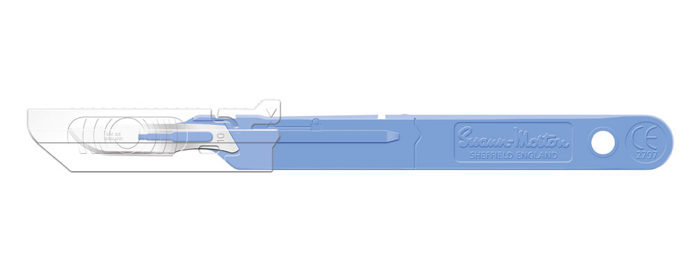 Scalpel de sécurité n°10 avec capuchon de protection rétractable, stérile, Swann Morton