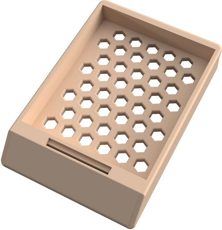 Cassette System II Hex, without lid, preloaded/stacked, tan, Cellpath