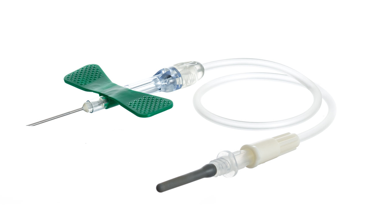 Vacuette épicrânienne sécurité 21G x 19cm + adapteur luer, stérile, Greiner