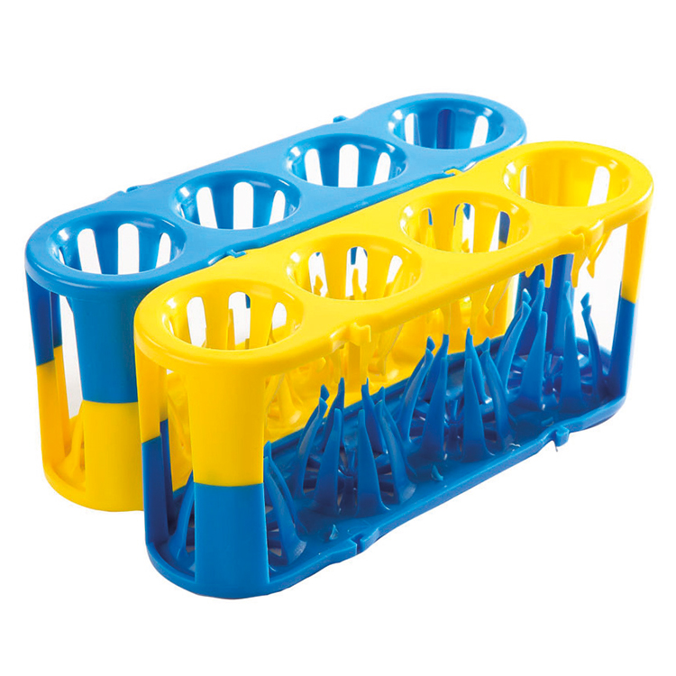 Multi-tube rack for 4 x 5-50ml tubes, POM, autoclavable, blue/yellow, set/2, Heathrow