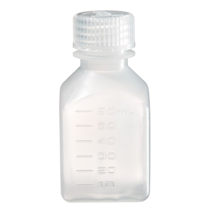 Square bottle narrow neck plp 60ml cap plp autoclavable Nalgene