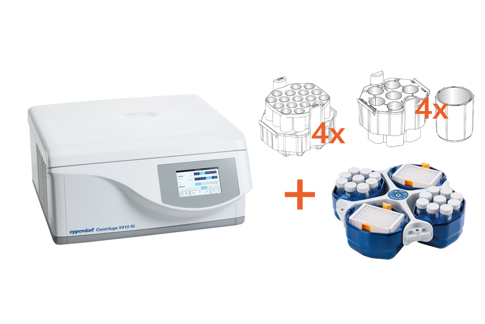 Centrifuge 5910 Ri G , refrigerated, with rotor S-4x universal, touchscreen, Versatility solution, inclusif accesoiries, Eppendorf