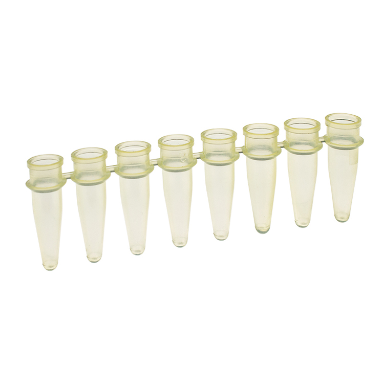 PCR strip of 8 microtubes 0.2ml yellow PCR, Simport