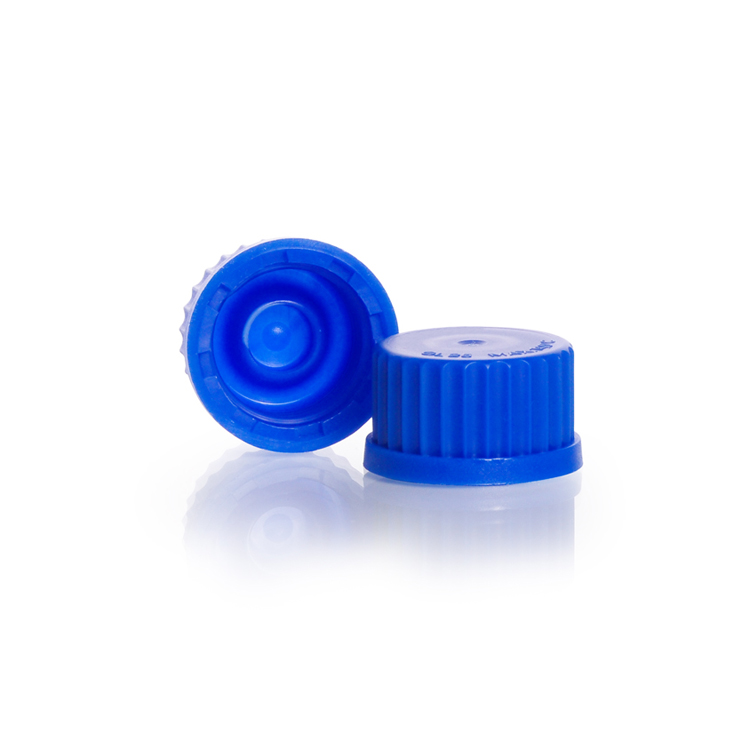 Standard screw cap in PP with lip seal, GL 25, blue, Duran