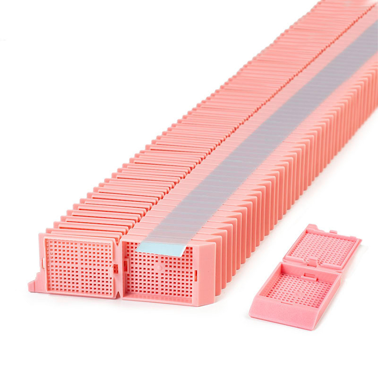 Unisette quickload stackable biopsy cassette+couvercle rose, Simport