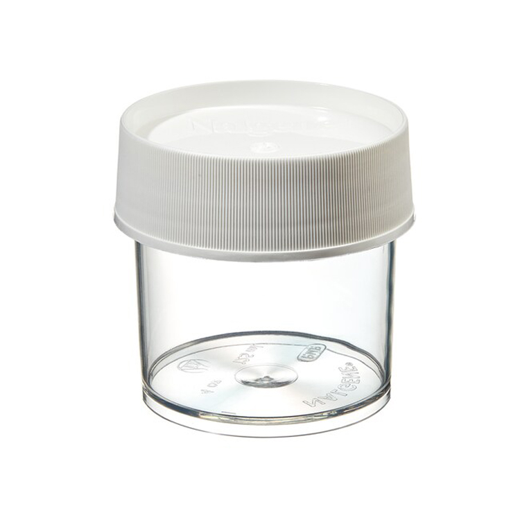 Jar 125ml transparant TPX + white cap plp Nalgene