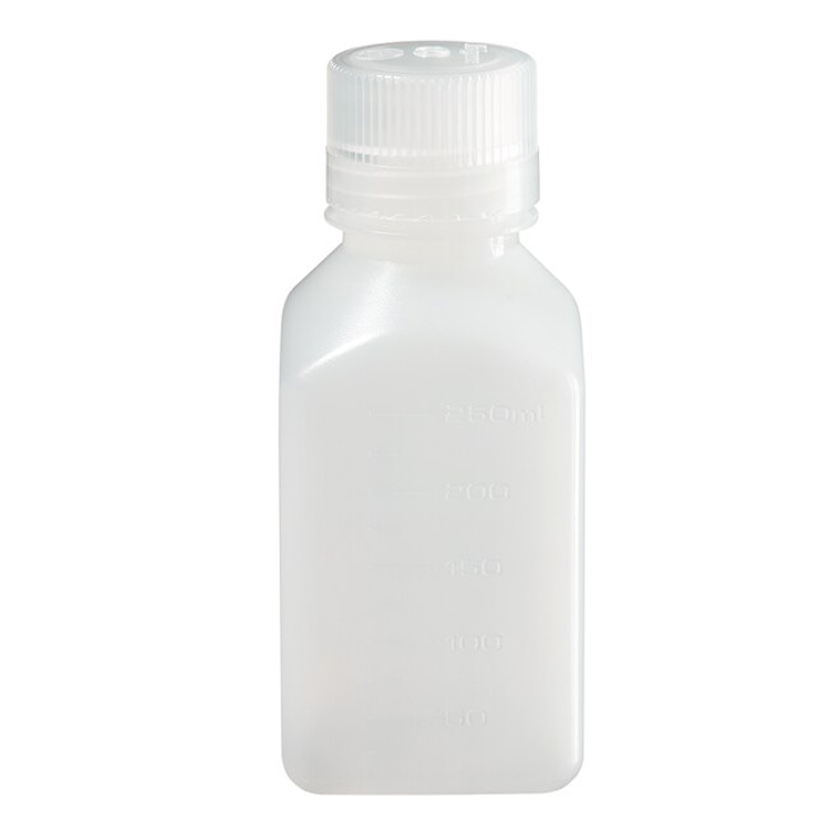 Square bottle narrow neck hdpe 250ml cap plp Nalgene