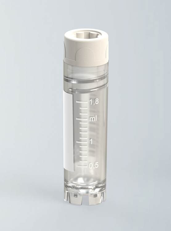 CryoGen tube 2ml, self-standing, internal screw cap, graduation + barcode, sterile, small packaging Biosigma