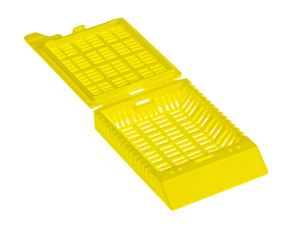 SuperFlo routine cassette, 1 compartiment met deksel geel, Simport