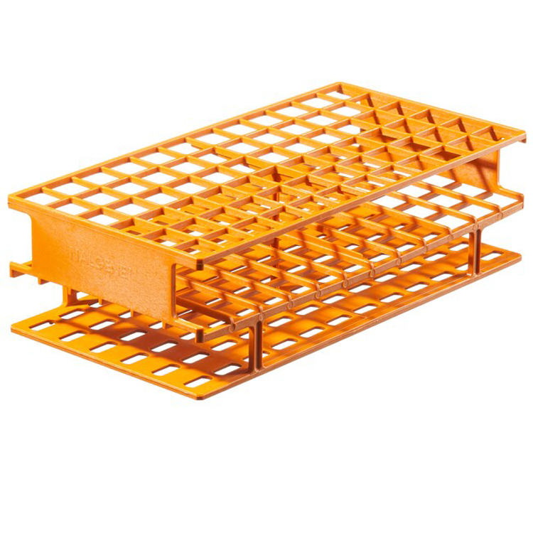 Unwire rack for 72 tubes diam.16mm orange, Nalgene