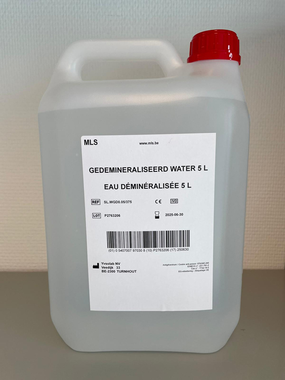 Eau démineralisé, bidon de 5 litre