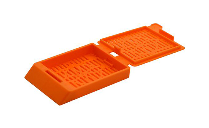 Cassette System III, with lid attached, packed loose, orange, Cellpath