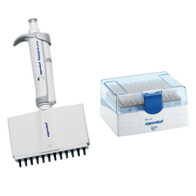 Research plus G, 12-channel, variable, 0,5-10µL, medium grey, incl. epT.I.P.S. Box, Eppendorf