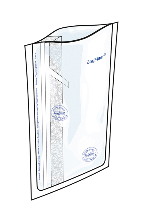 Stomacherzak 400 S 190x300mm, steriel/25, BagFilter S, with lateral filter, easy pouring, Interscience